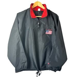 WGC Windbreaker ST Thomas USVI Men’s Medium Black Pockets Nautical Outdoors